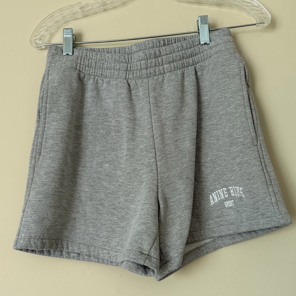 Anine Bing Heather Gray Athletic Sweat Shorts
